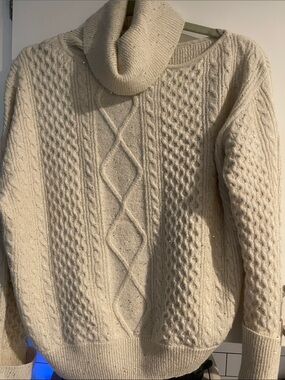 sofia by sofia vergara Cream Knit Sweater with Metallic Thread